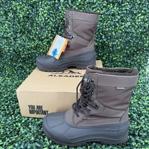Aleader Winter Boots Brown Mens 10 Insulated Waterproof Warm Thinsulate Comfort